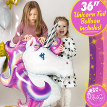 Load image into Gallery viewer, Unicorn Balloon Garland Kit | 120 Pack | Premium Unicorn Party Decoration | 14 Different Balloon Colors with 36" Unicorn Foil Balloon
