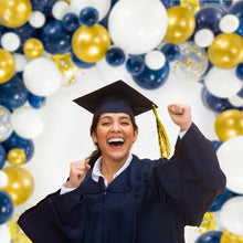 Load image into Gallery viewer, Navy Blue & Gold Balloon Garland Kit | 120 Pack |  Navy Blue, Chrome Gold, White, Gold Confetti Balloons