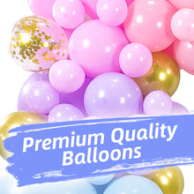 Load image into Gallery viewer, Pastel Balloon Garland Kit | 120 Pack | 8 Rainbow Colors, Chrome Gold Balloons